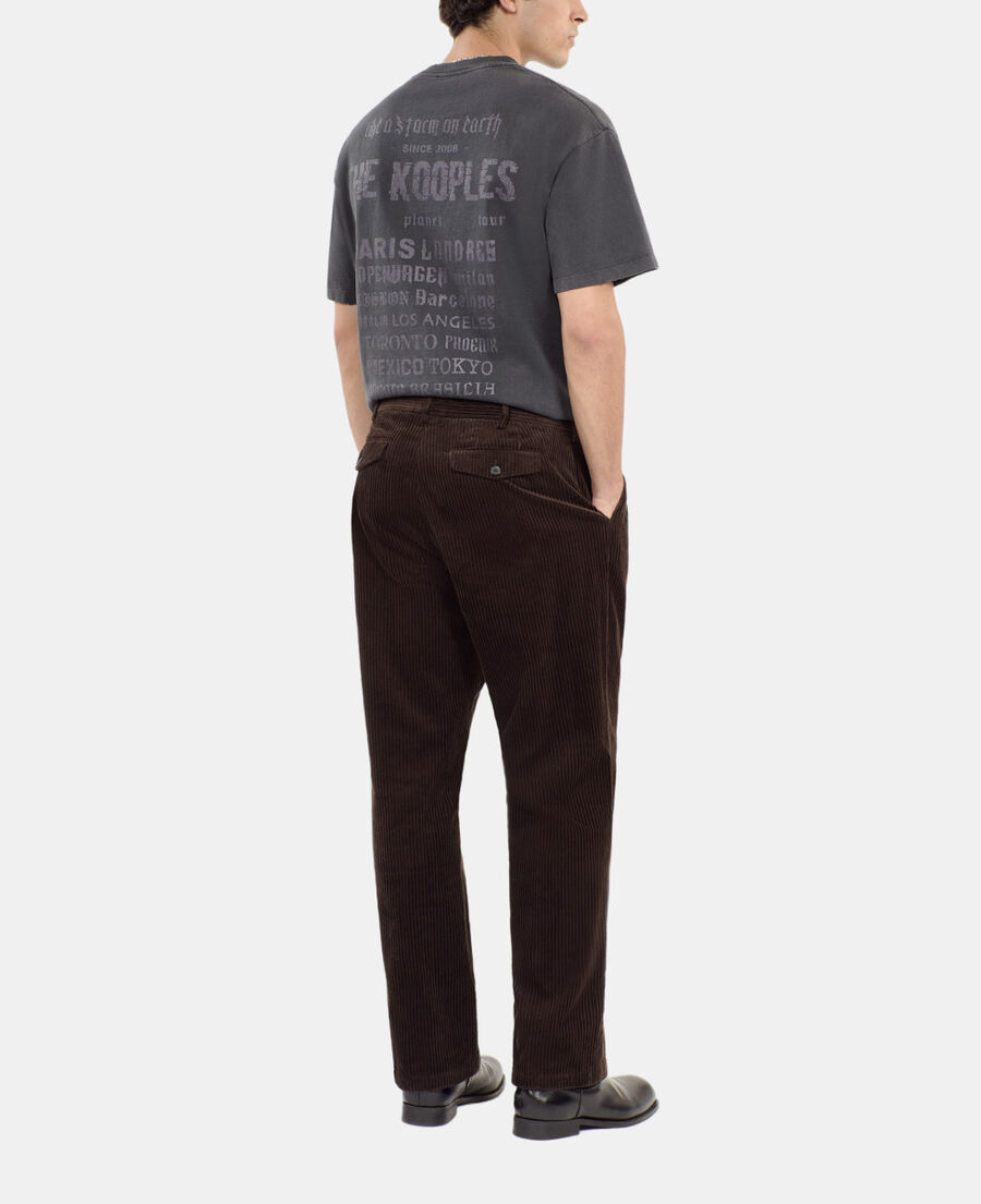 The Kooples MEN BROWN brown corduroy trousers
