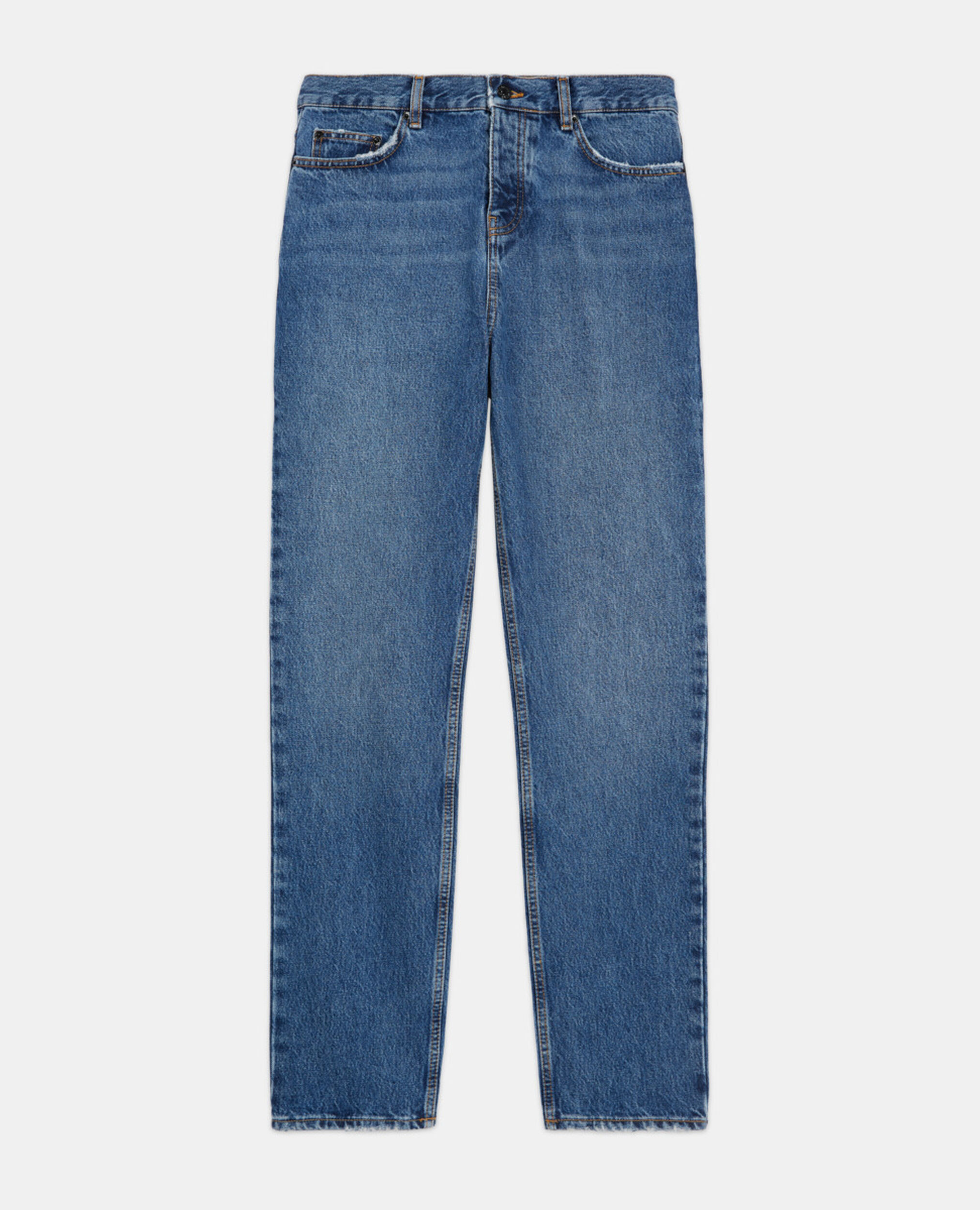 Blue straight-cut jeans, BLUE DENIM, hi-res image number null