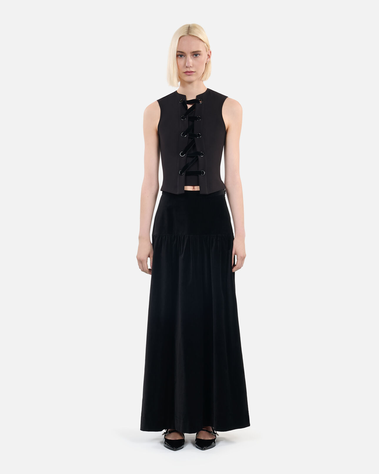 The Kooples WOMEN BLACK black top with lacing