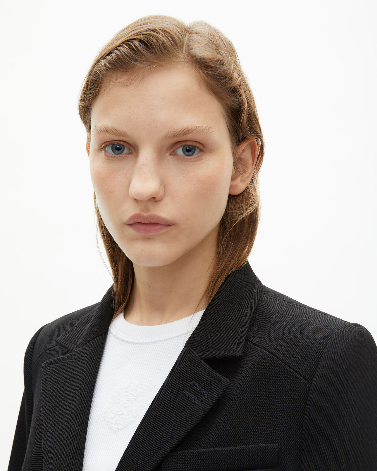 The Kooples WOMEN BLACK long coat in black wool