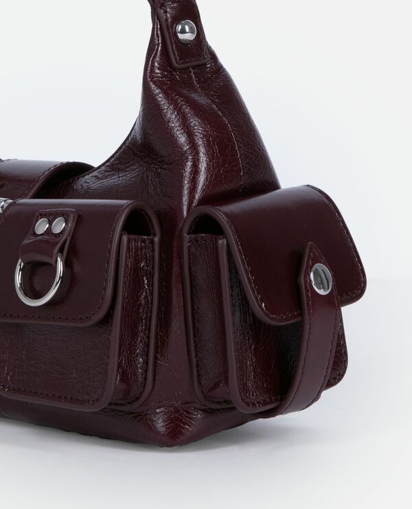 The Kooples MUJER BORDEAUX bolso pequeño amelia de piel agrietada color burdeos