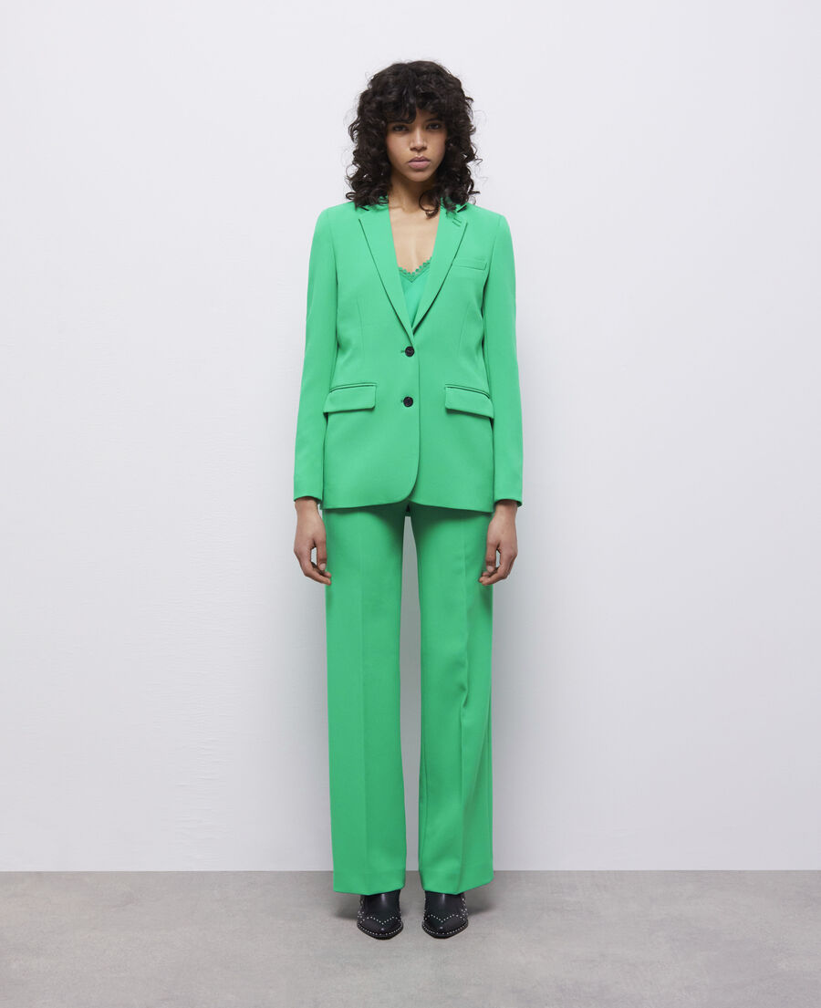 veste tailleur verte en crêpe