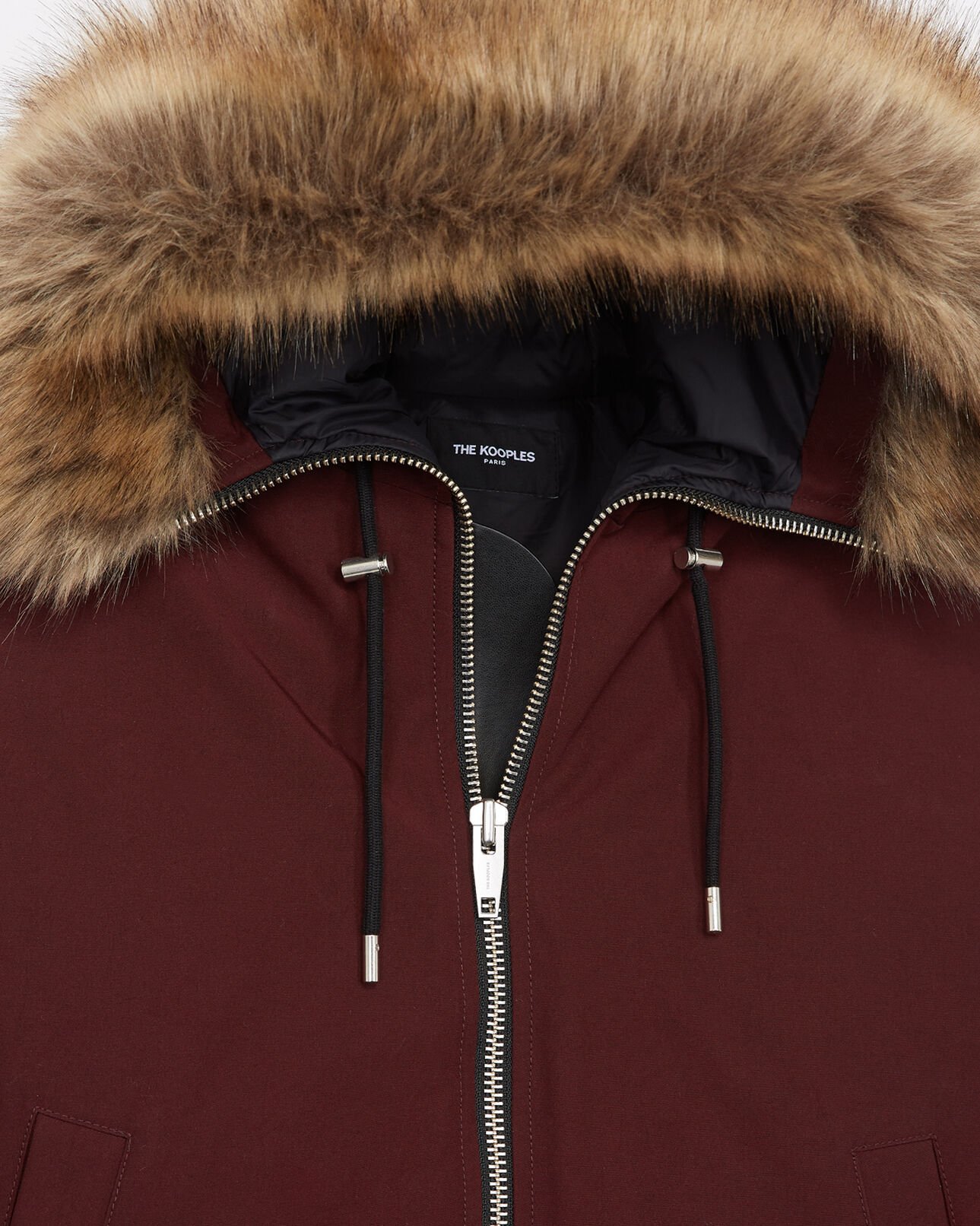 The Kooples HOMBRE BURGUNDY anorak corto burdeos nailon con capucha