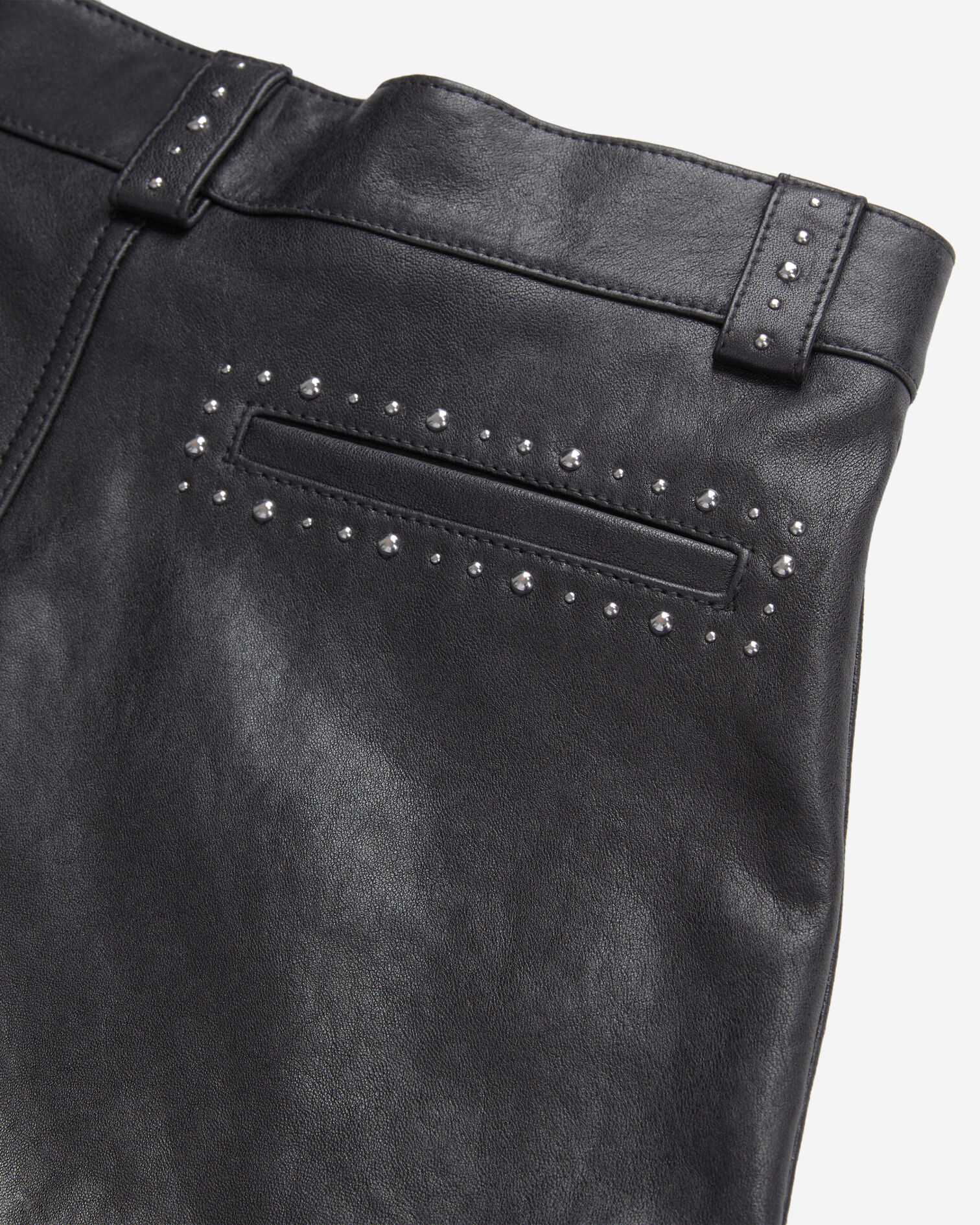 Leather shorts with studs, BLACK, hi-res image number null