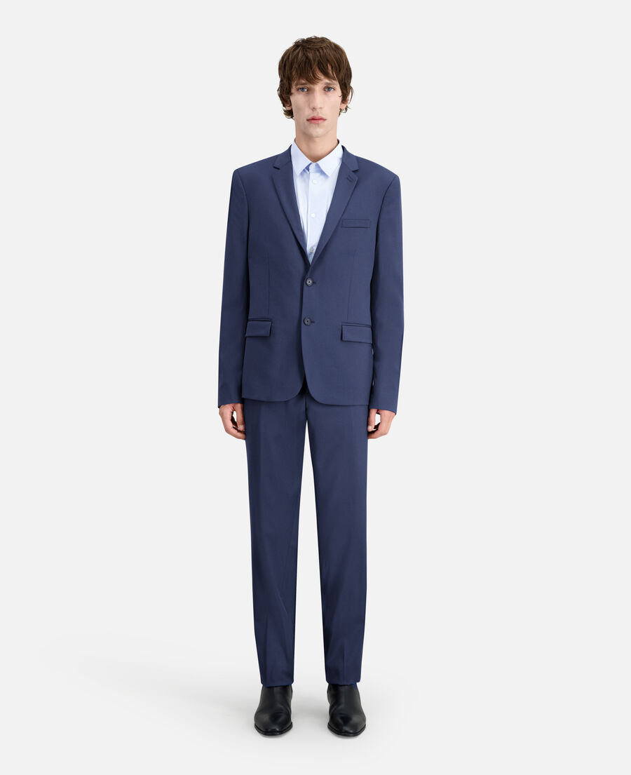 blue wool suit blazer