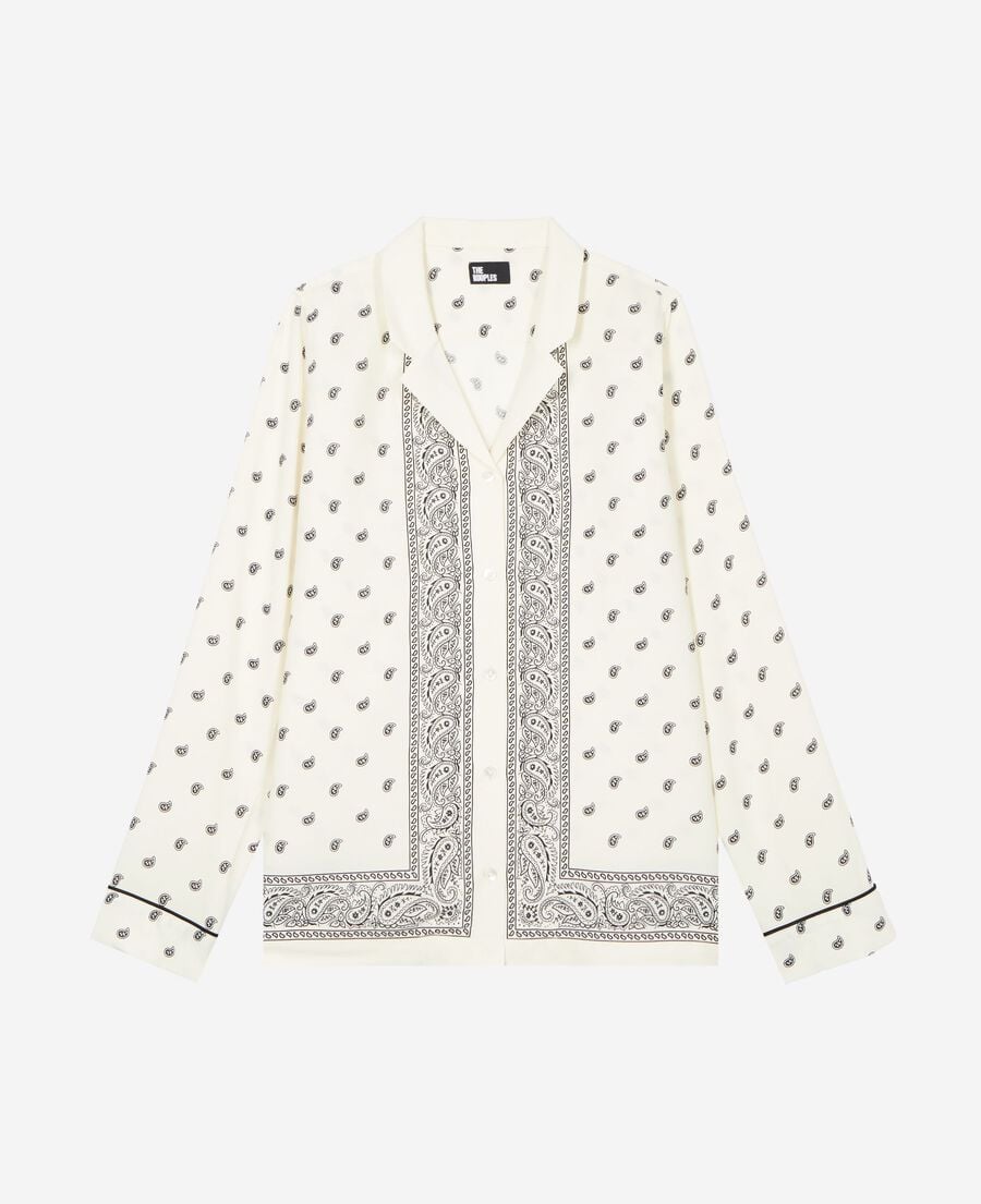 The Kooples WOMEN WHITE / BLACK ecru bandana shirt