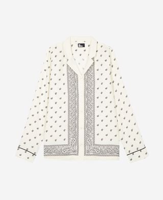 The Kooples WOMEN WHITE / BLACK ecru bandana shirt