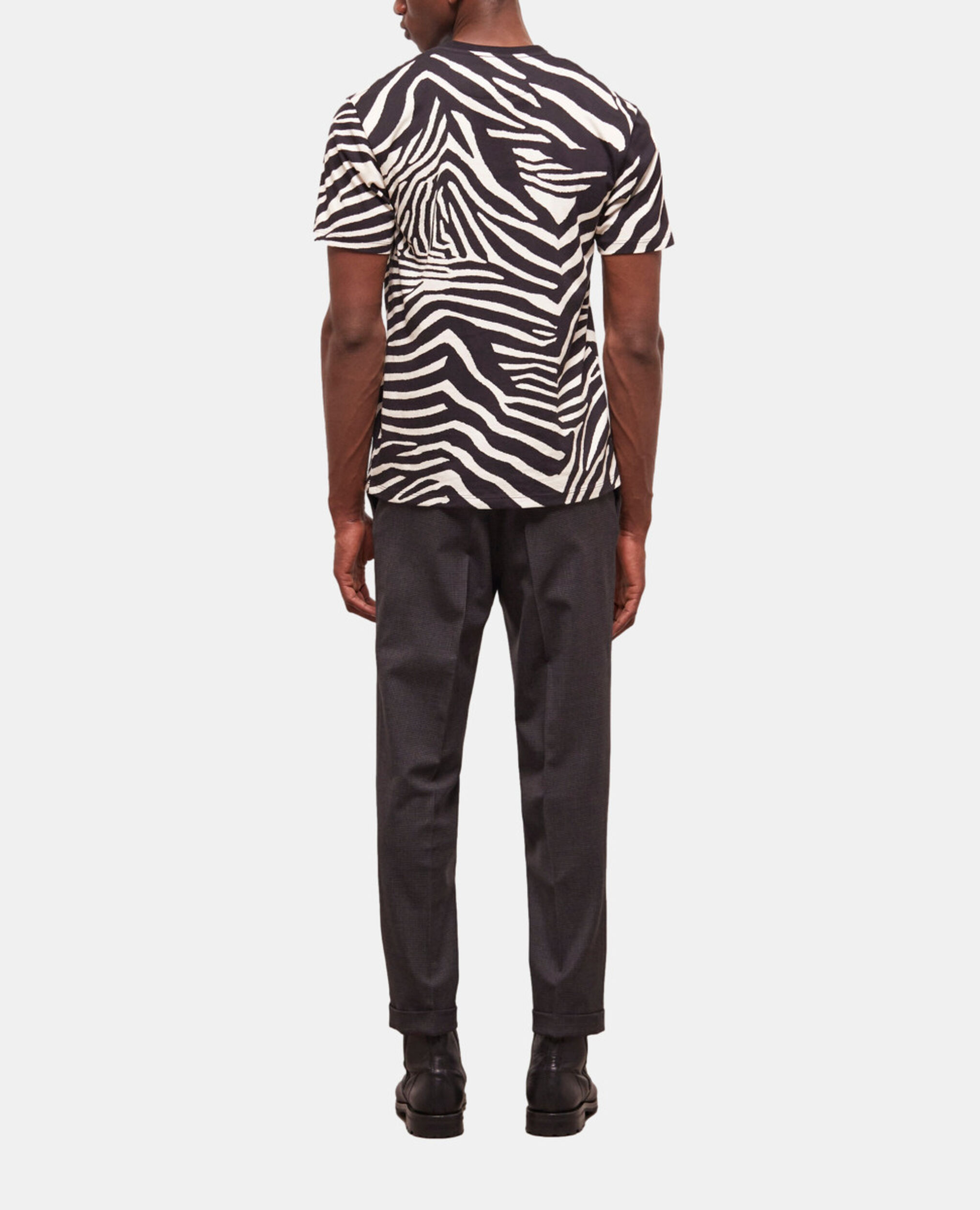 Men's zebra print t-shirt, BLACK / WHITE, hi-res image number null