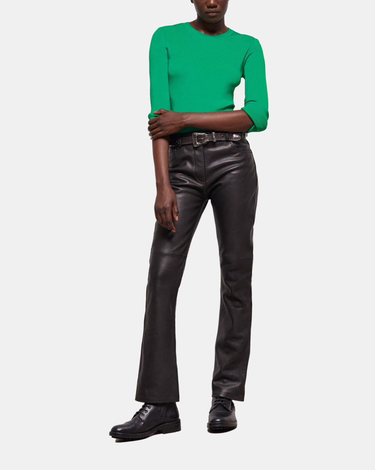 The Kooples WOMEN GREEN green slim-fit top