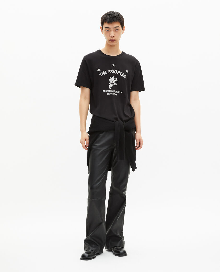 The Kooples MEN BLACK t-shirt with black screen print