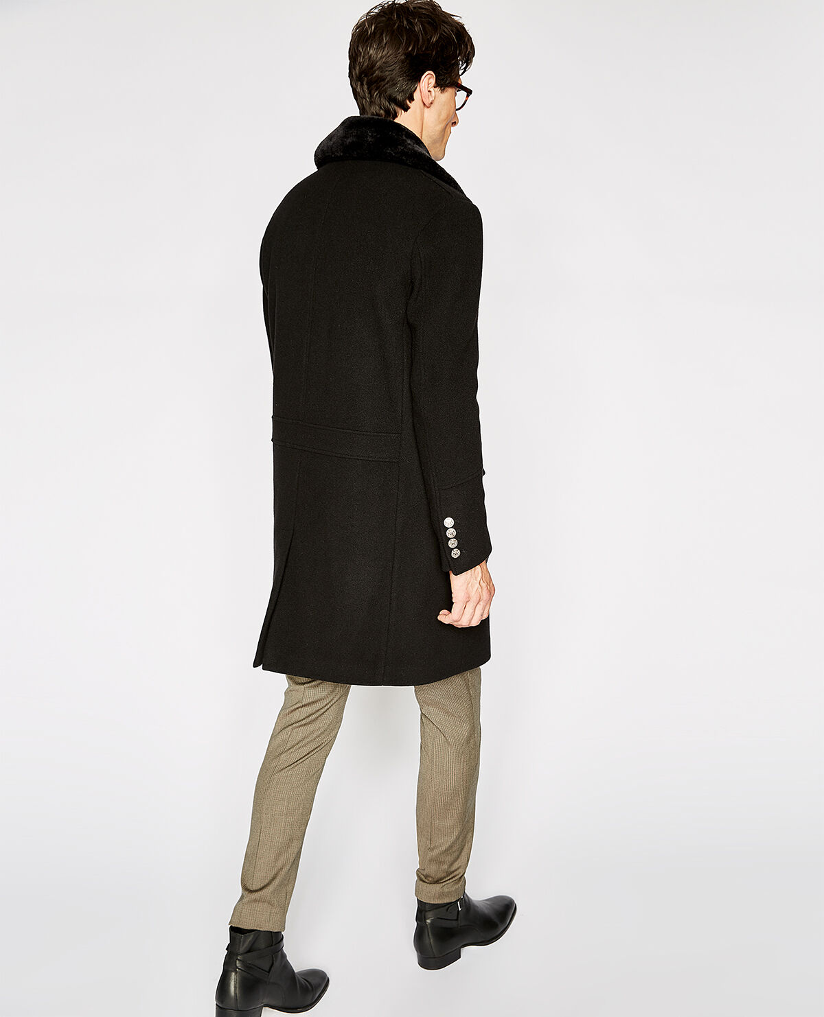 Manteau droit noir online