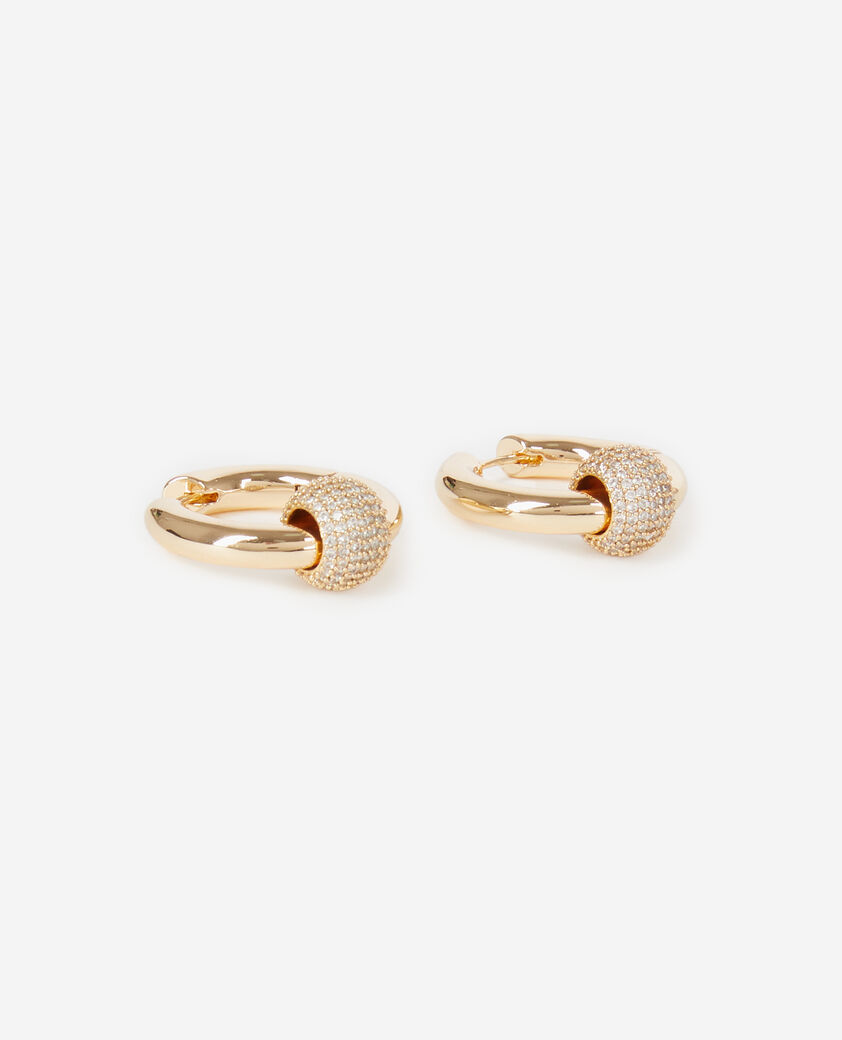 The Kooples WOMEN GOLD gold-plated hoop earrings with rhinestones