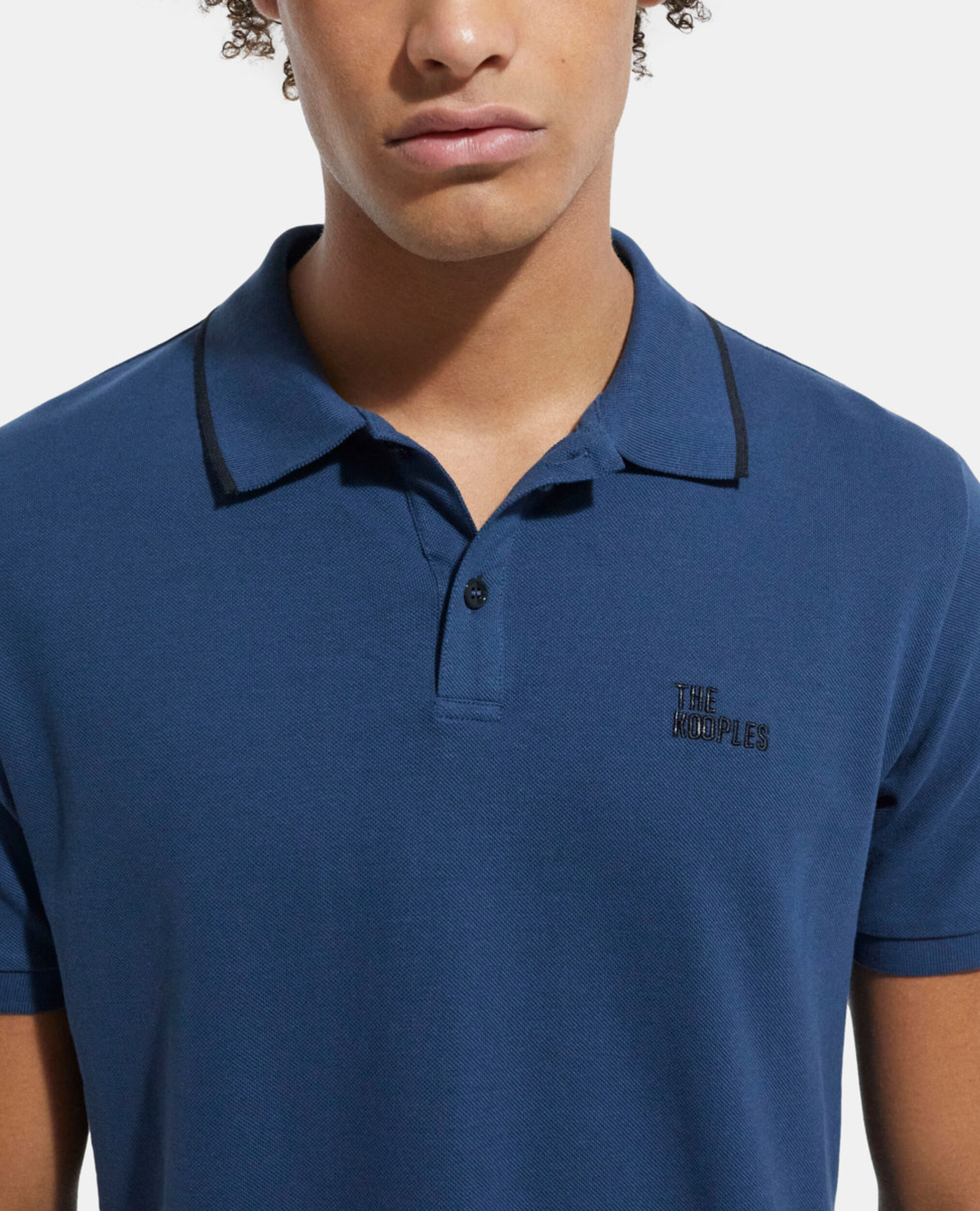 Klassisches marineblaues Poloshirt, NAVY, hi-res image number null
