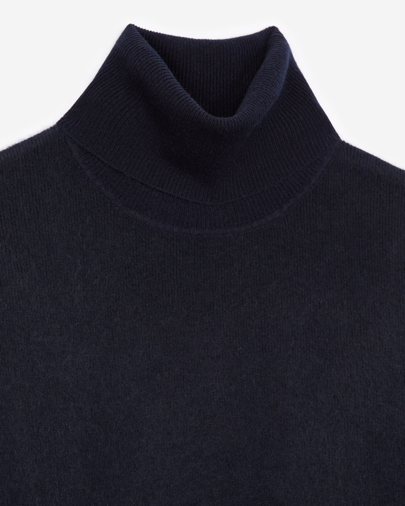 The Kooples FEMME NAVY pull laine cachemire bleu à col roulé