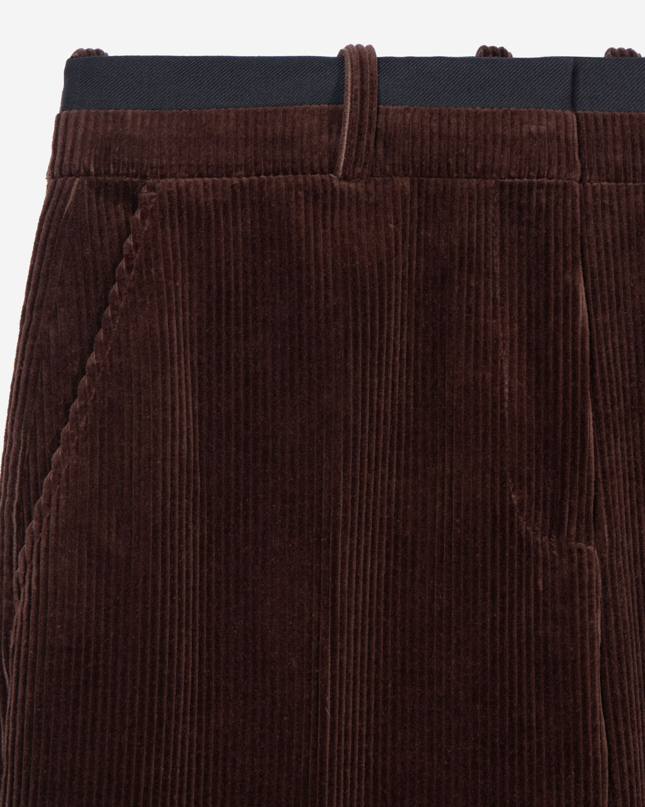The Kooples WOMEN BROWN brown corduroy straight-leg tailored pants