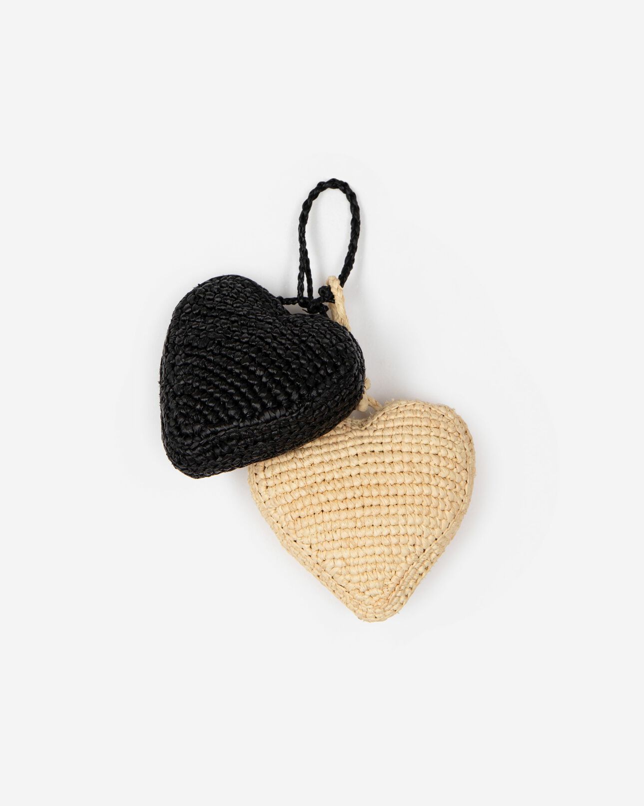 The Kooples FEMME BLACK bijou de sac cœur en raphia noir