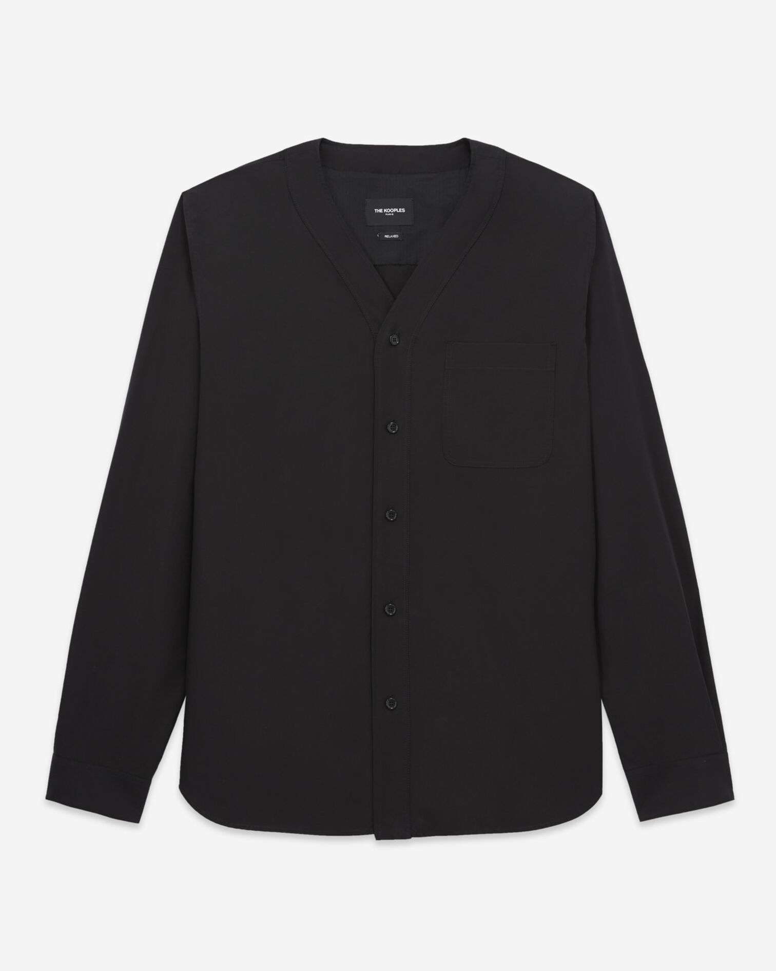 Shirt with baseball collar, BLACK, hi-res image number null