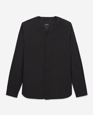 The Kooples HOMME BLACK chemise col baseball