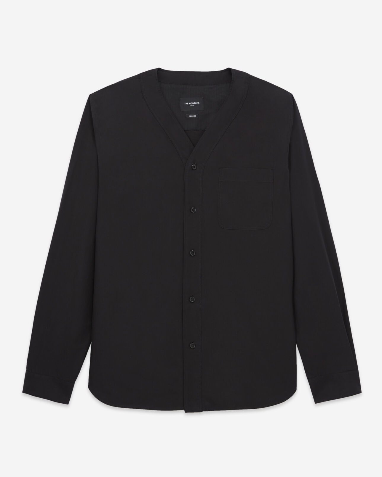 The Kooples HOMBRE BLACK camisa cuello tipo béisbol