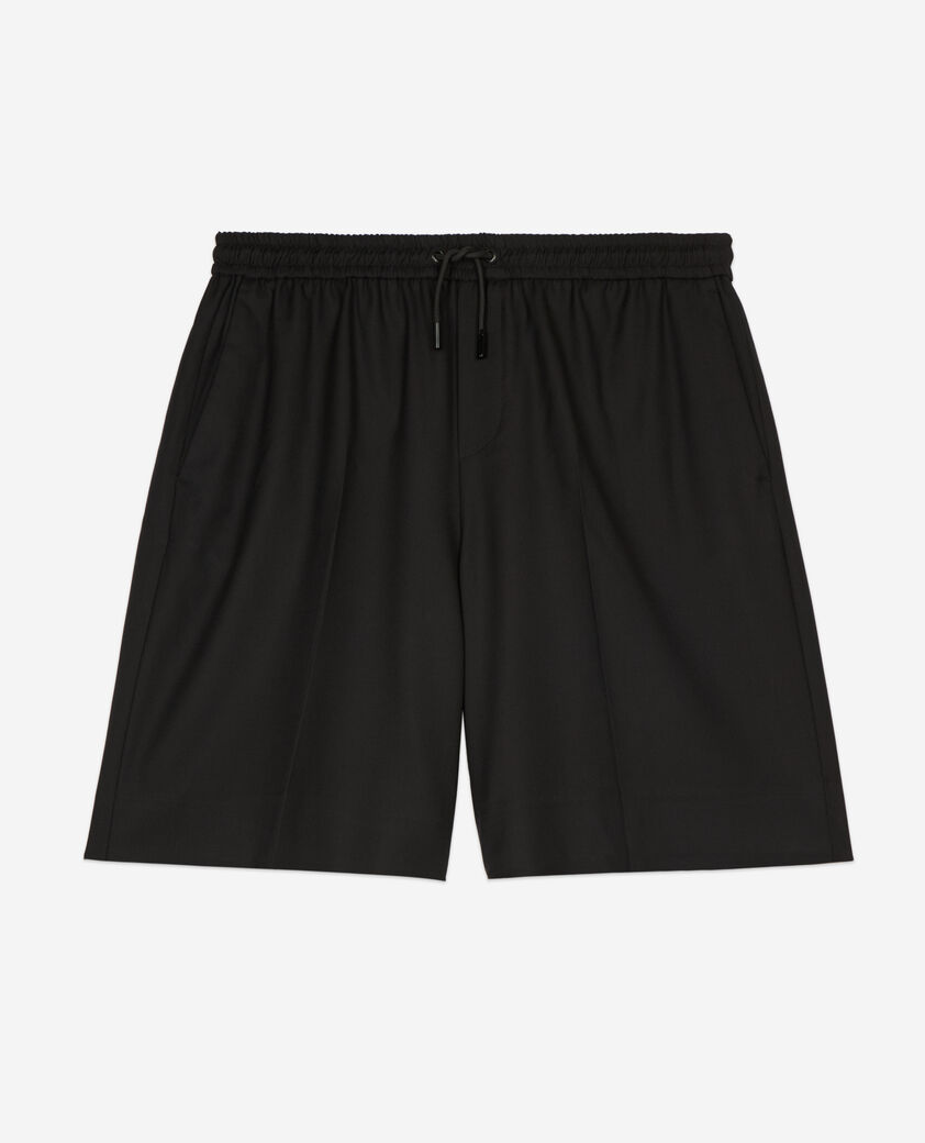The Kooples MEN BLACK black wool bermuda shorts