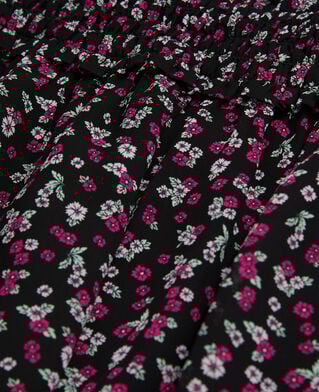 The Kooples FEMME BLACK / PINK jupe courte imprimée avec smocks