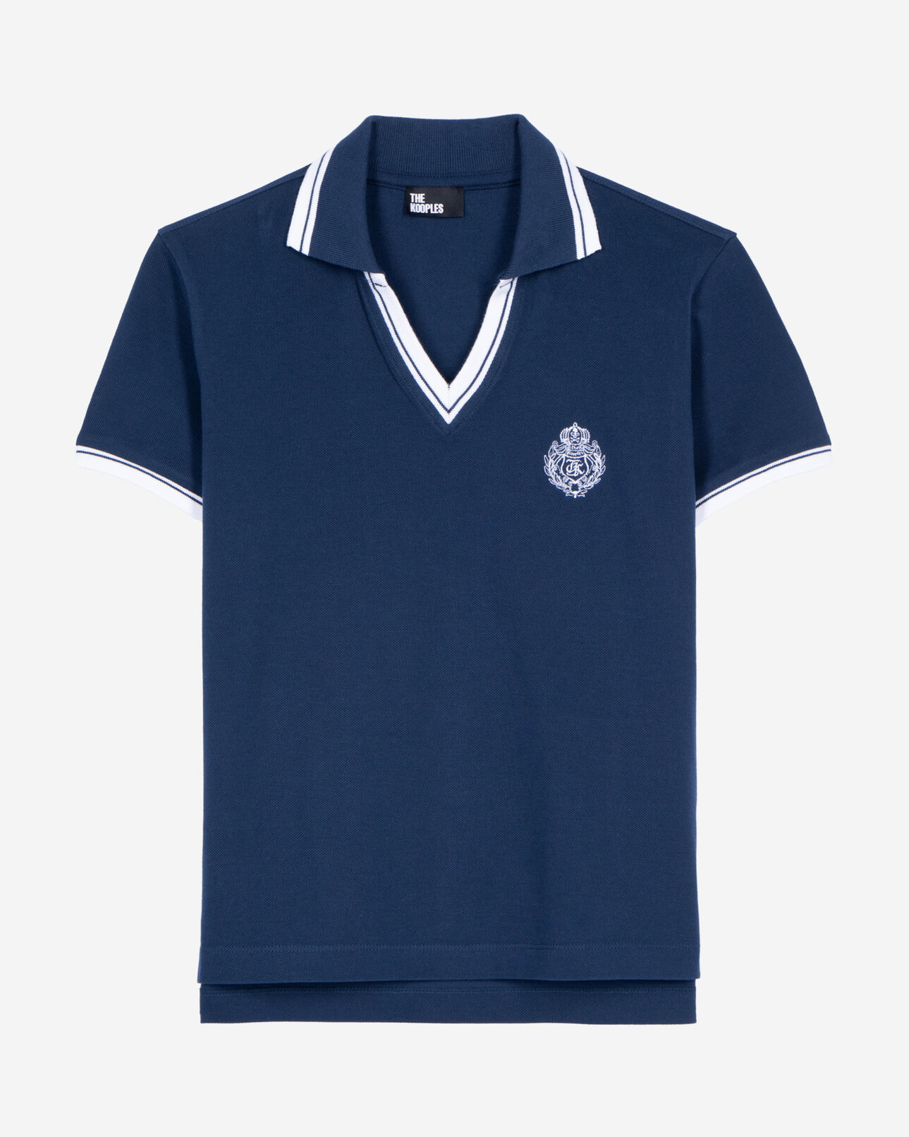 The Kooples FEMME DARK NAVY polo col v bleu