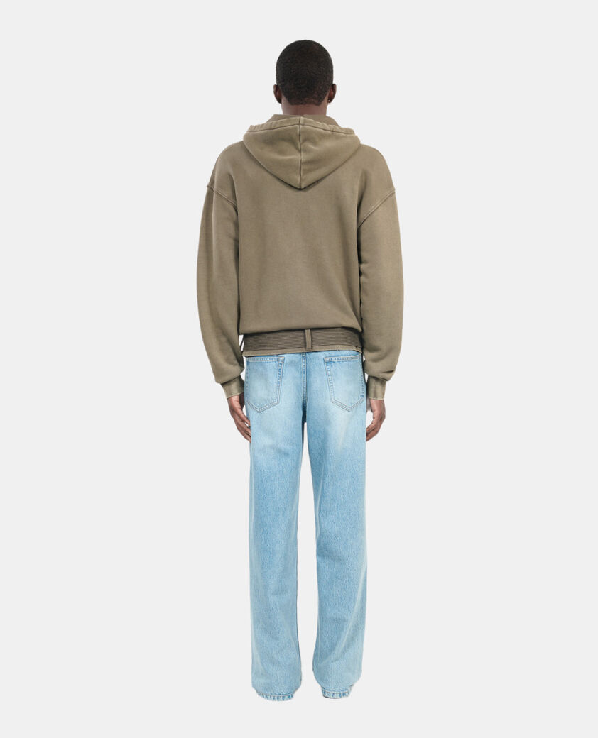 The Kooples HERREN OLIVE khakivarbenes sweatshirt mit kapuze