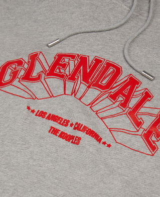 The Kooples MEN ARDOISE grey hoodie with glendale serigraphy