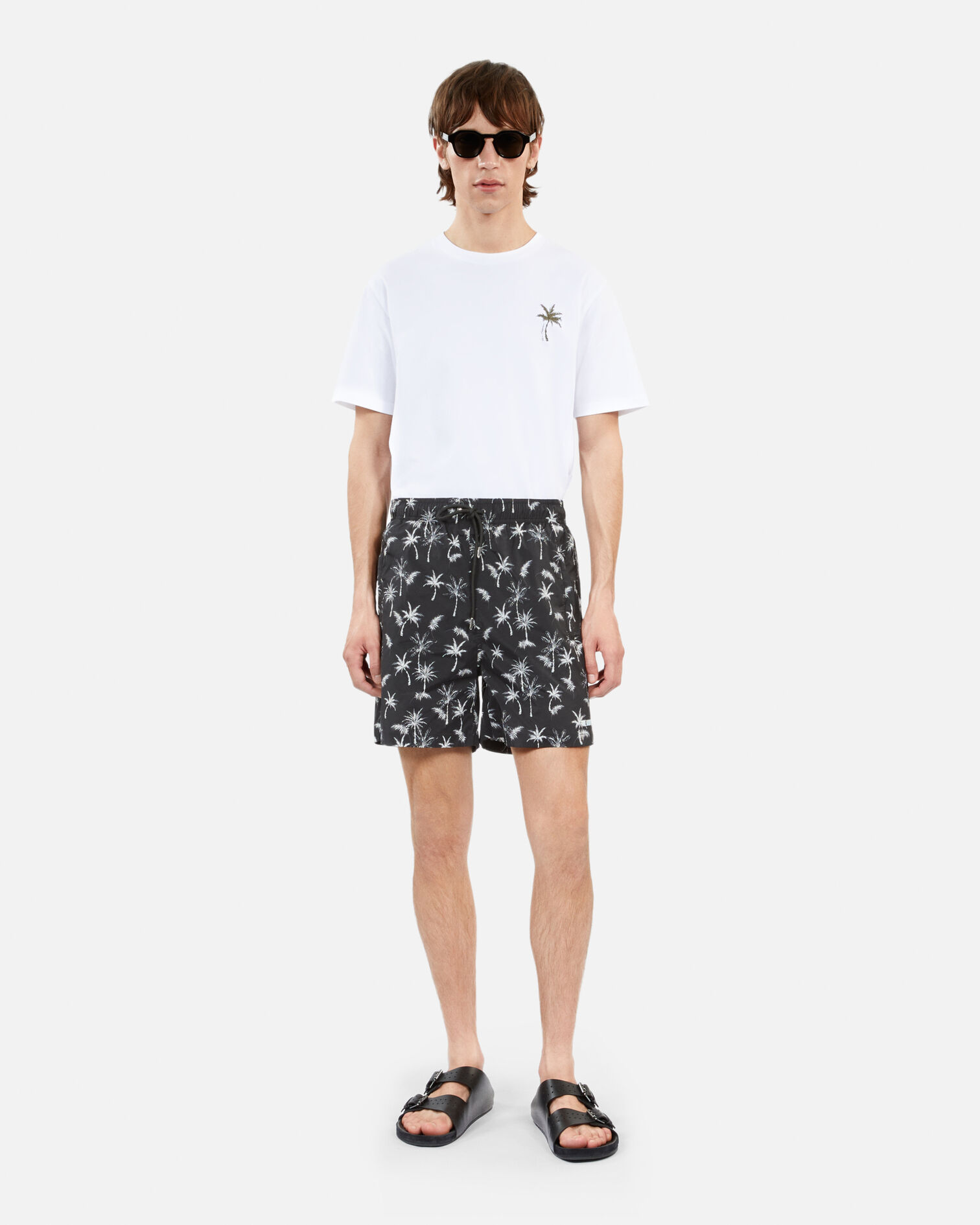 Printed swim shorts, BLACK, hi-res image number null