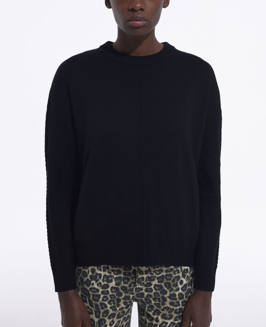 black wool sweater
