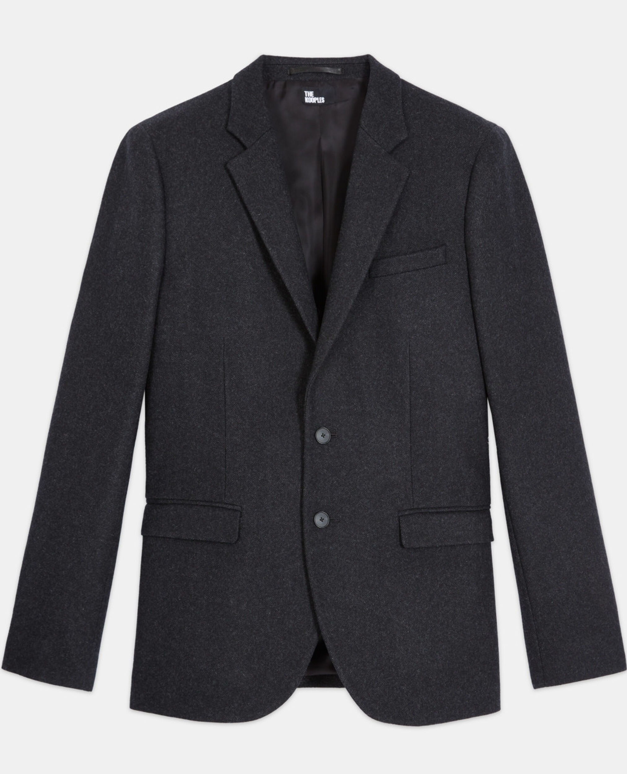 Gray wool suit jacket, DARK GREY, hi-res image number null