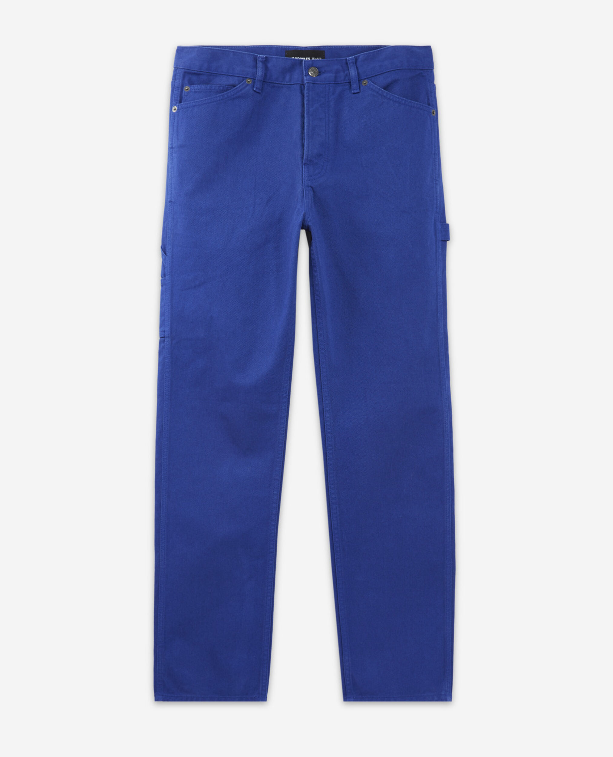 Royal blue jeans with straight cut, BLUE, hi-res image number null