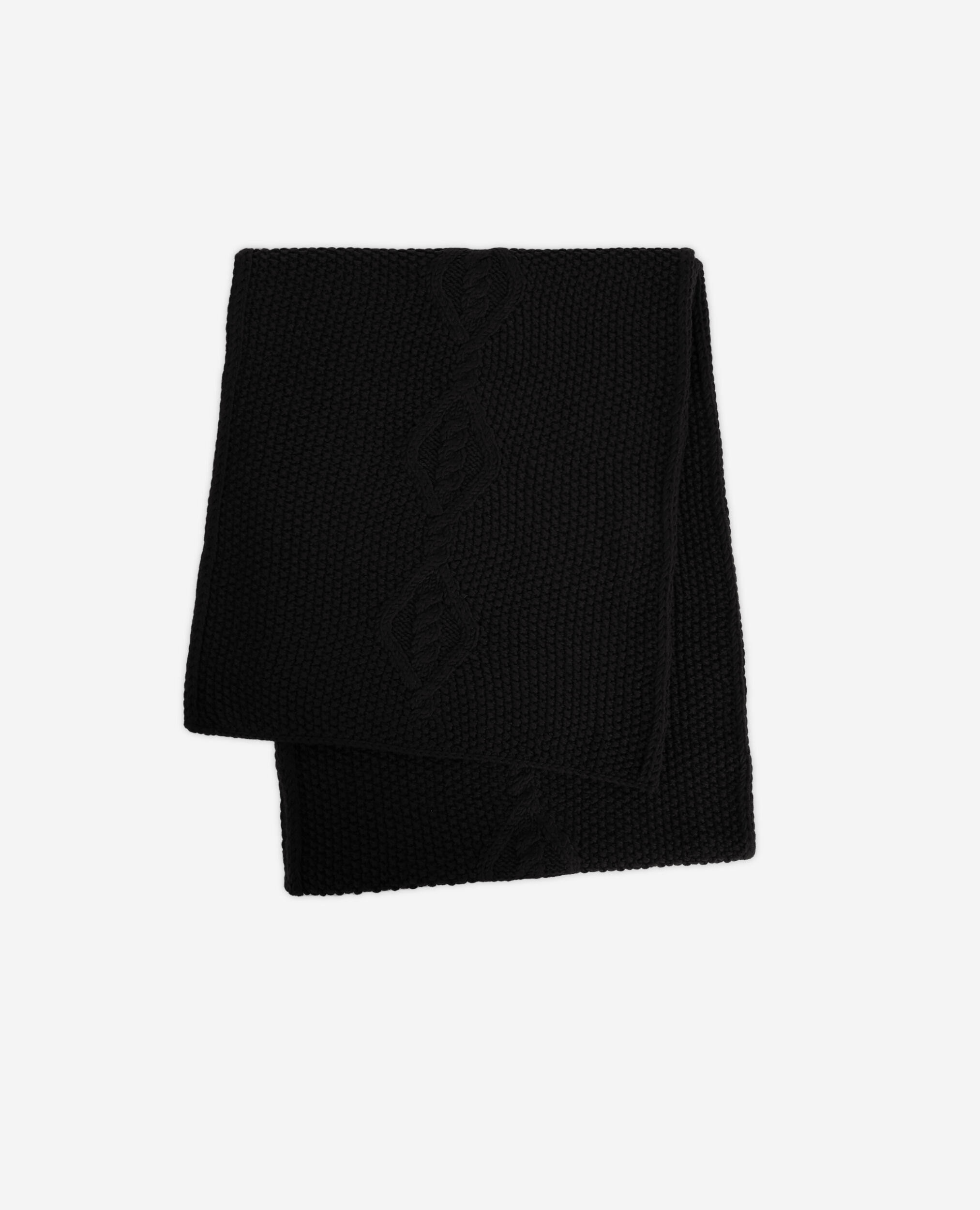 Écharpe en laine noire, BLACK, hi-res image number null