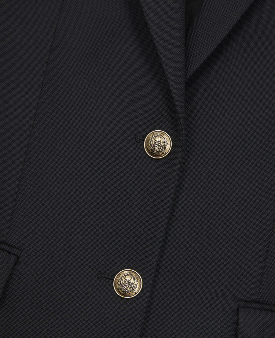 The Kooples F BLACK black wool blend blazer