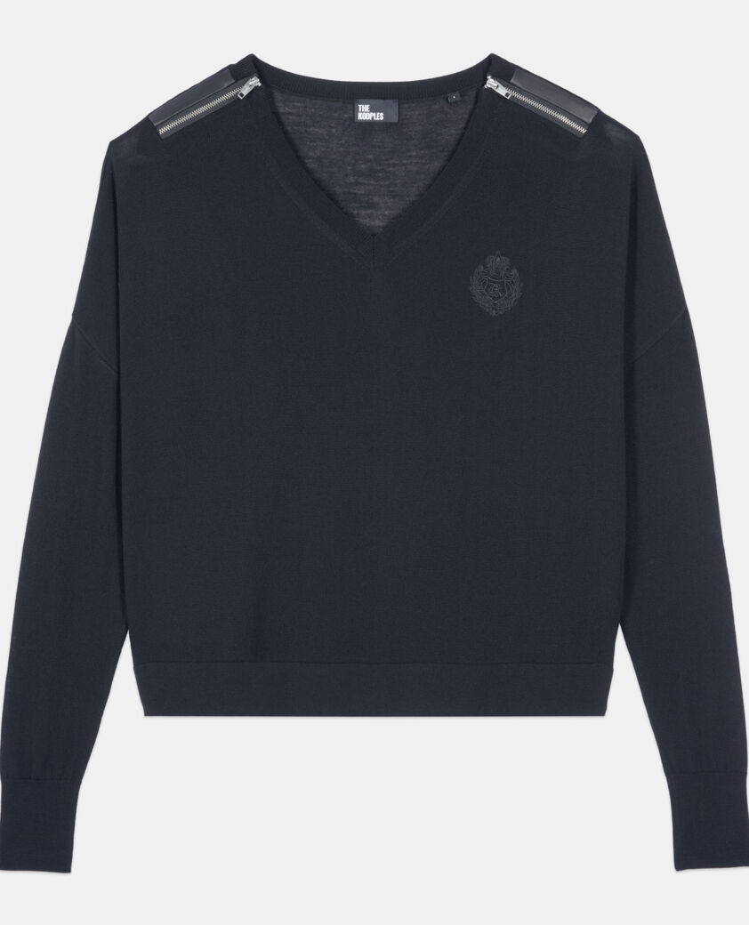 The Kooples MUJER BLACK jersey lana merina negro