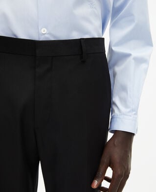 The Kooples HOMME BLACK pantalon de costume en laine ajusté noir