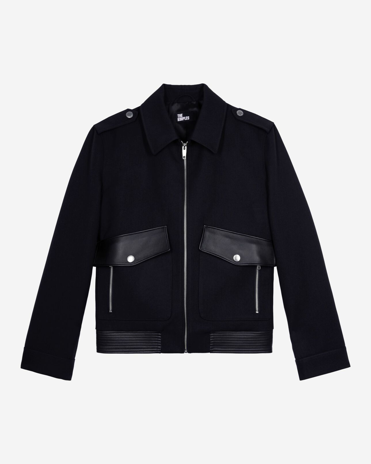 The Kooples HOMME NAVY blouson en laine bleu marine