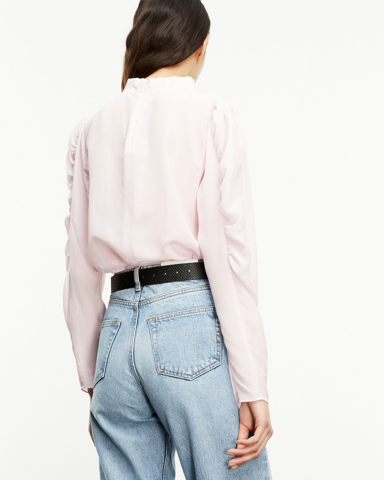 The Kooples WOMEN LIGHT PINK roomy light pink top with drape