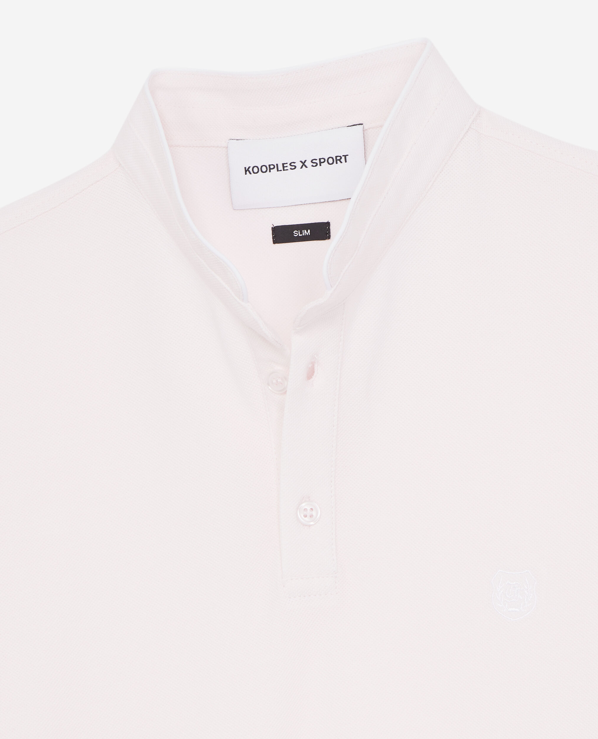 Camisa polo rosa claro escudo blanco algodón, BABY PINK/BLANC OPTIQUE, hi-res image number null