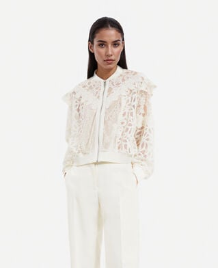 The Kooples WOMEN ECRU ruffled jacket in ecru lace