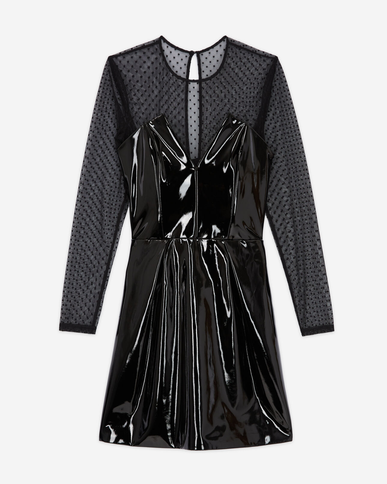 The Kooples WOMEN BLACK short black vinyl-effect dress