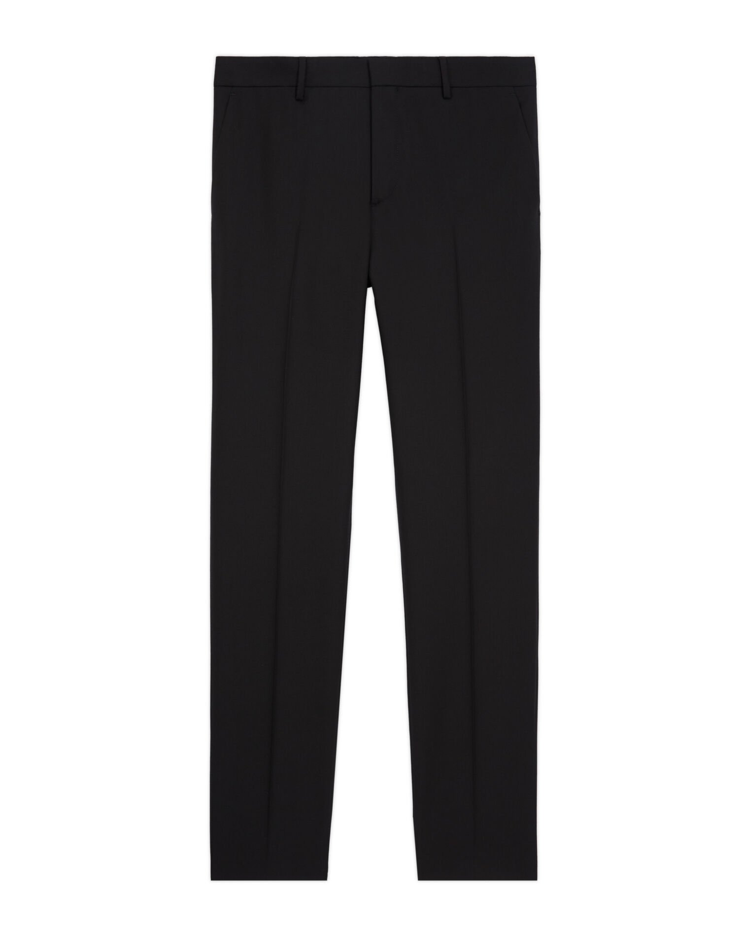 Black slim-fit wool suit pants, BLACK, hi-res image number null