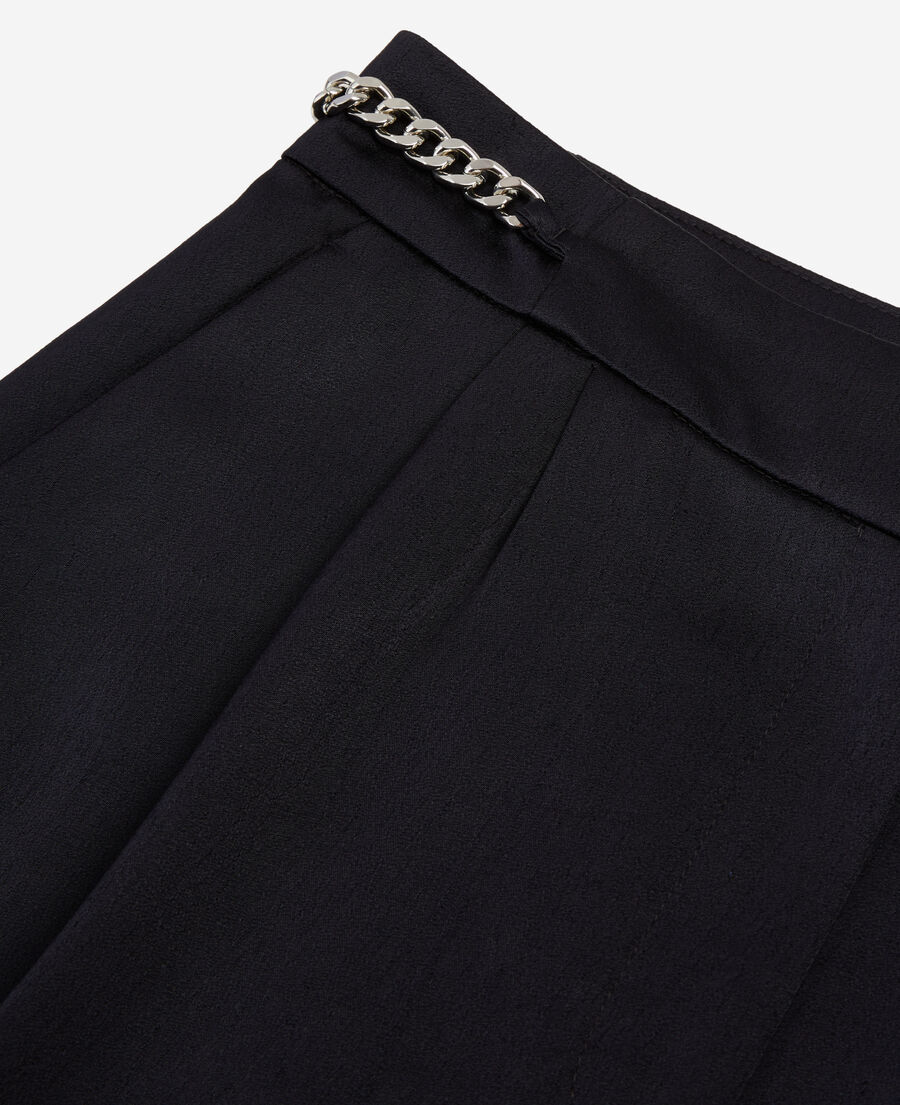 The Kooples WOMEN NAVY navy blue trousers with chains