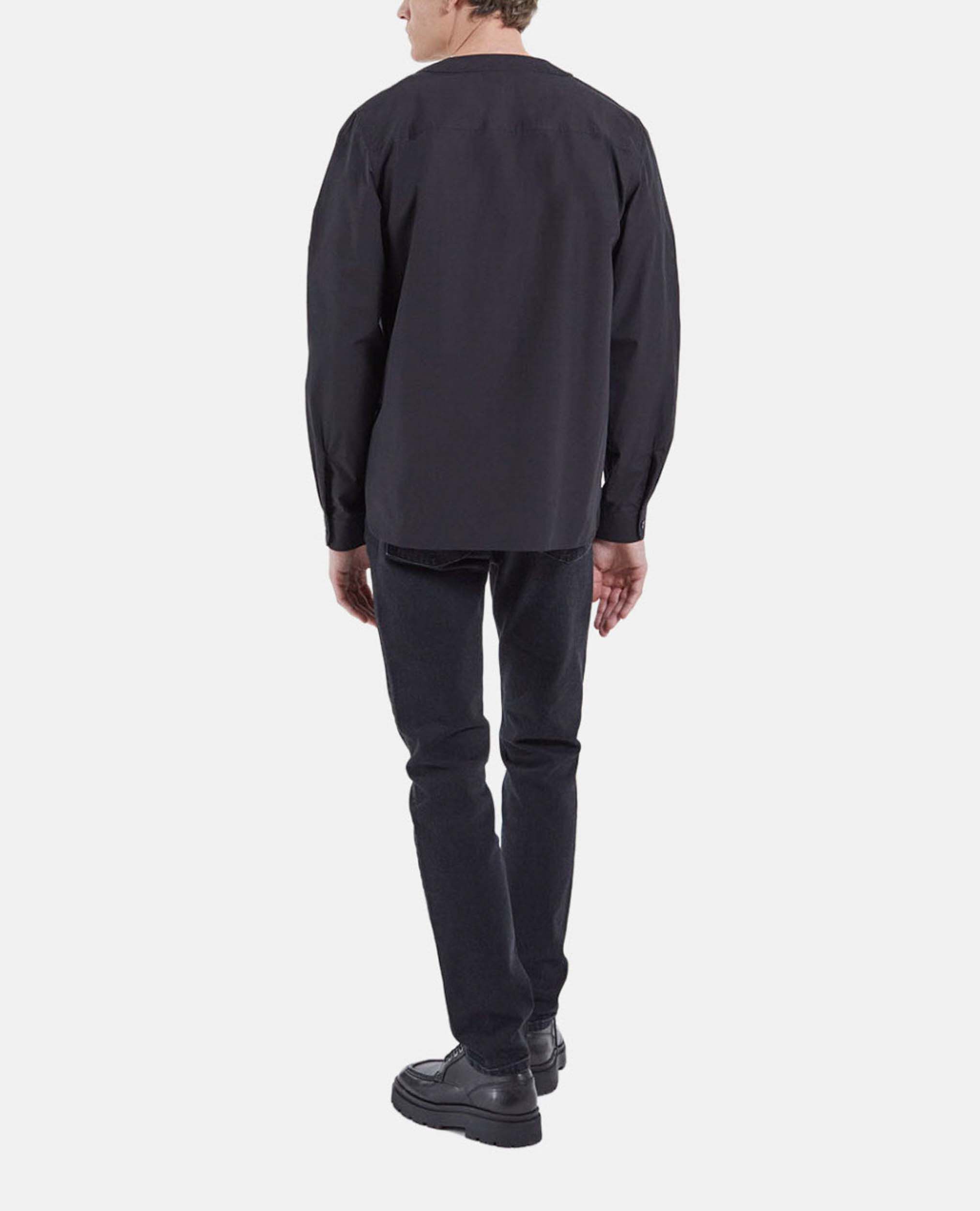 Shirt with baseball collar, BLACK, hi-res image number null