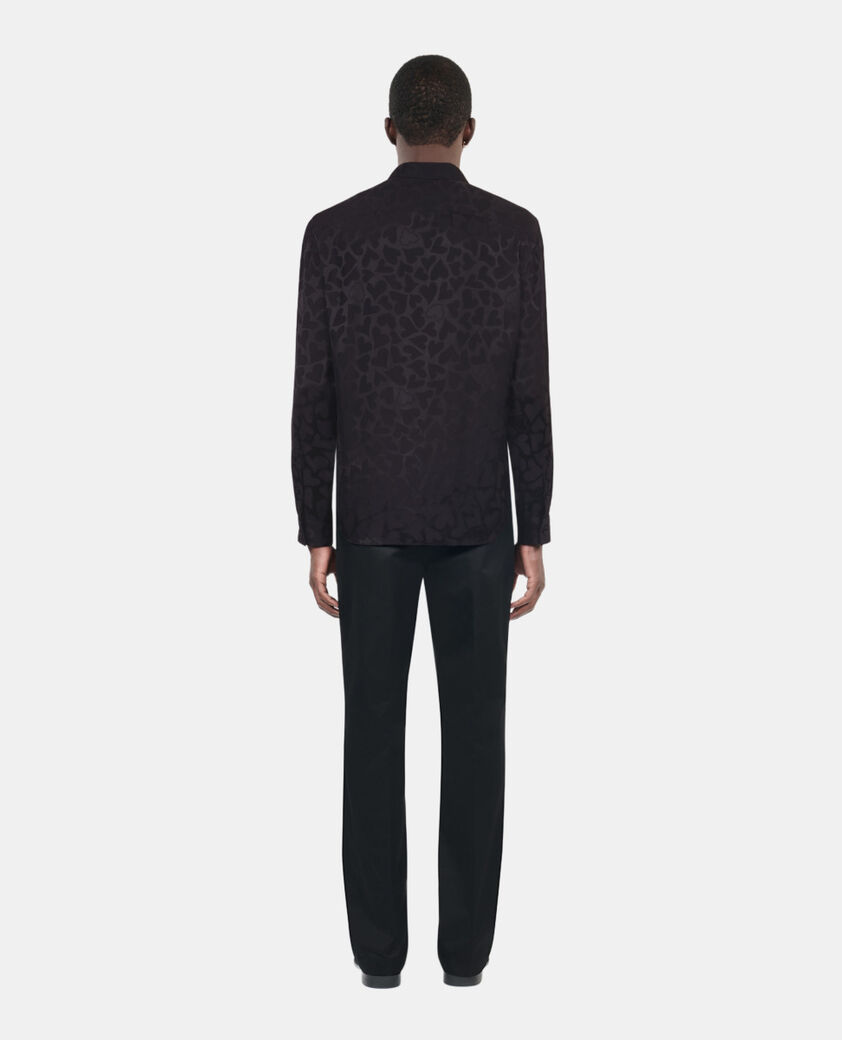 The Kooples HERREN BLACK schwarzes jacquardhemd mit herzmuster