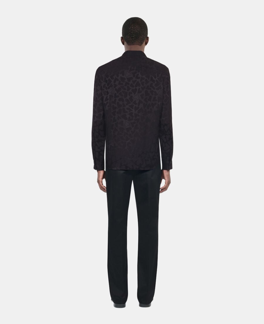 The Kooples H BLACK black jacquard shirt with hearts