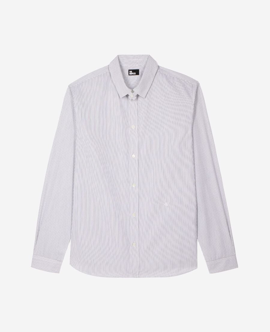 The Kooples H BLACK WHITE black striped collared shirt