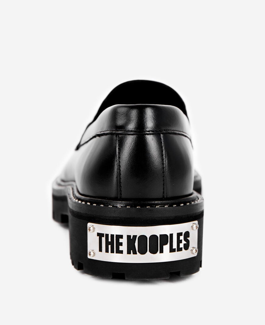 The Kooples WOMEN BLACK black leather loafers