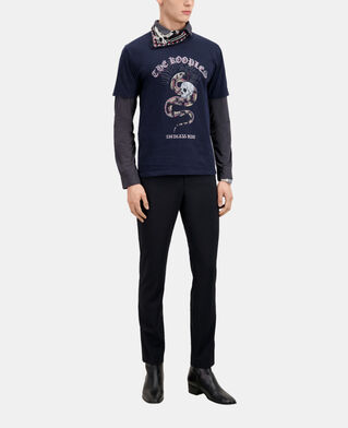 The Kooples HOMME WASHED NAVY t-shirt avec sérigraphie bleu marine
