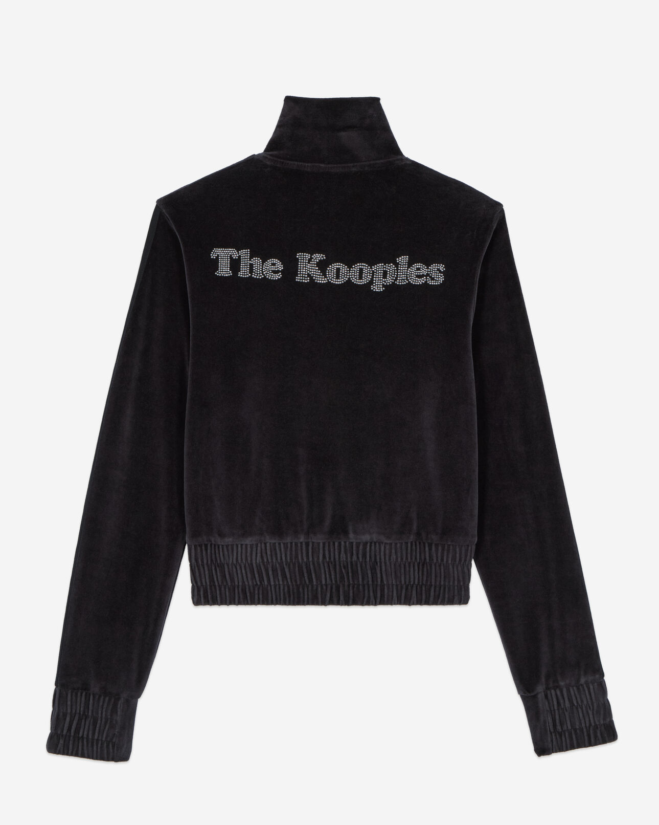 The Kooples WOMEN BLACK black velvet logo sweatshirt